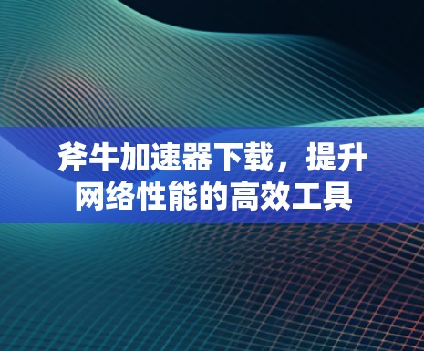 斧牛加速器下载,提升网络性能的高效工具