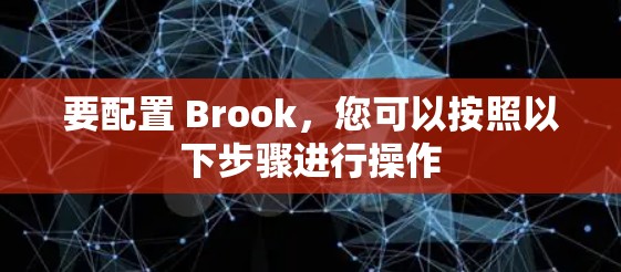 要配置 Brook,您可以按照以下步骤进行操作 要配置 Brook,您可以按照以下步骤进行操作